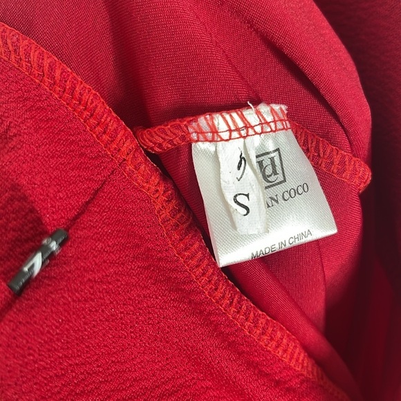 ❤️ URBAN COCO Elegant Red Women's skater flare Skirt Size S - Picture 5 of 5